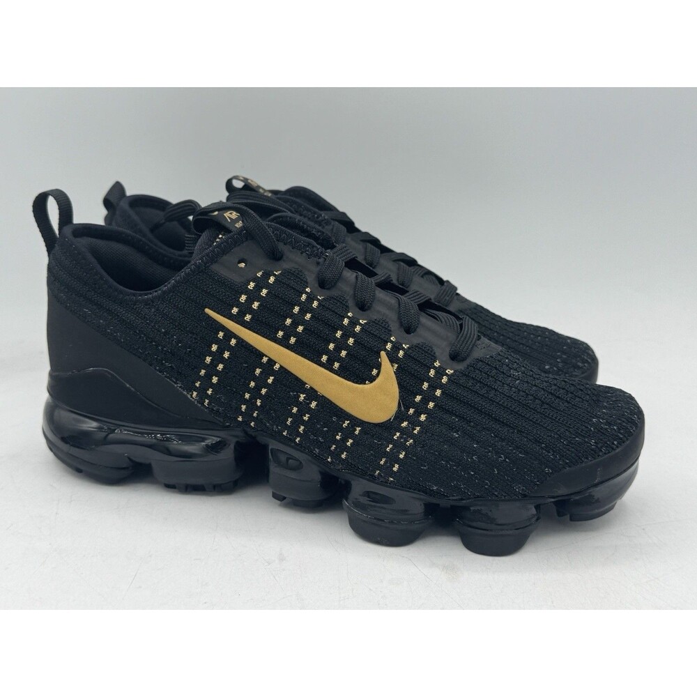 Nike Air VaporMax Flyknit 3 GS Low Black Gold Youth Size 5.5Y Women’s Size 7